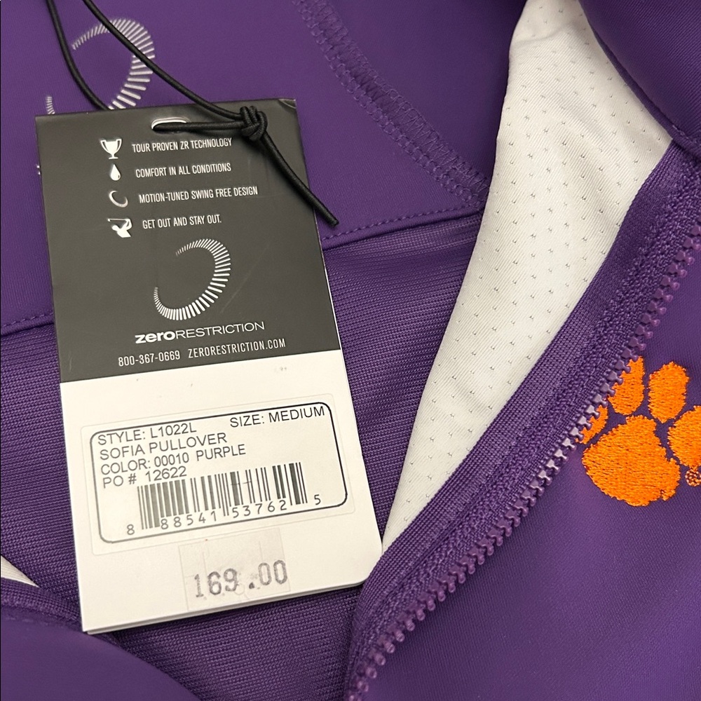 Clemson Zero Restriction Pullover, Nwt - image 5